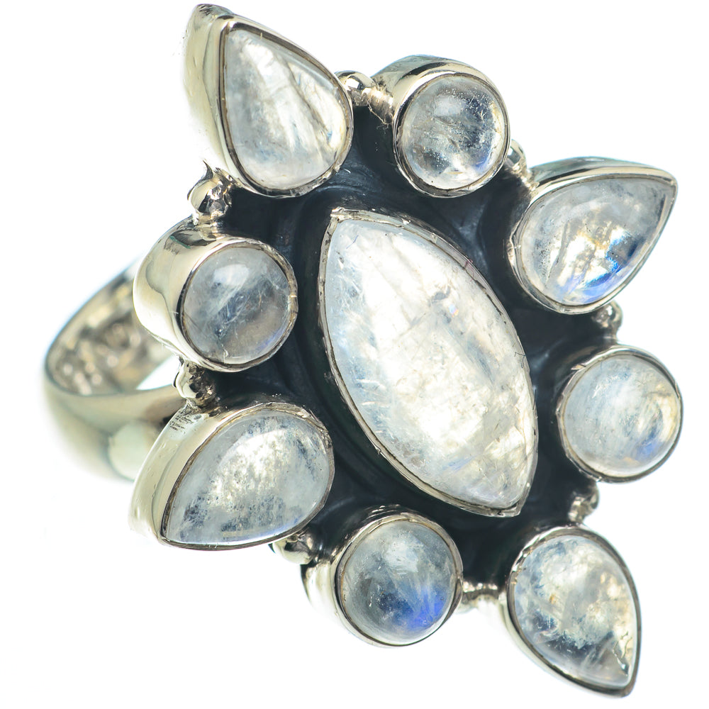 Rainbow Moonstone Rings handcrafted by Ana Silver Co - RING62777