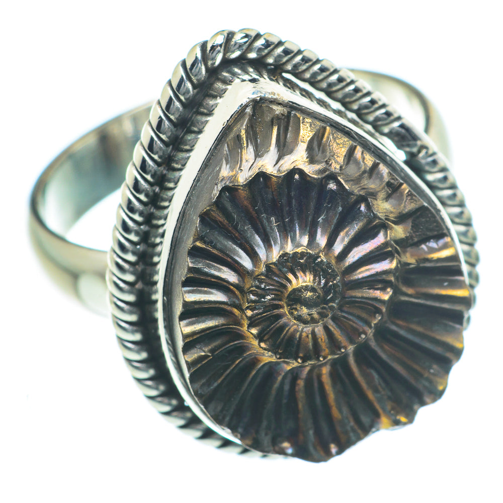 Pyrite Fossil Rings handcrafted by Ana Silver Co - RING63275