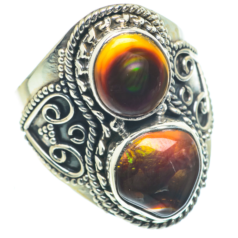 Mexican Fire Agate Rings handcrafted by Ana Silver Co - RING63298