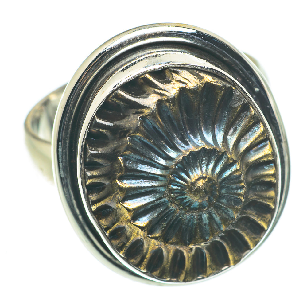 Pyrite Fossil Rings handcrafted by Ana Silver Co - RING63506