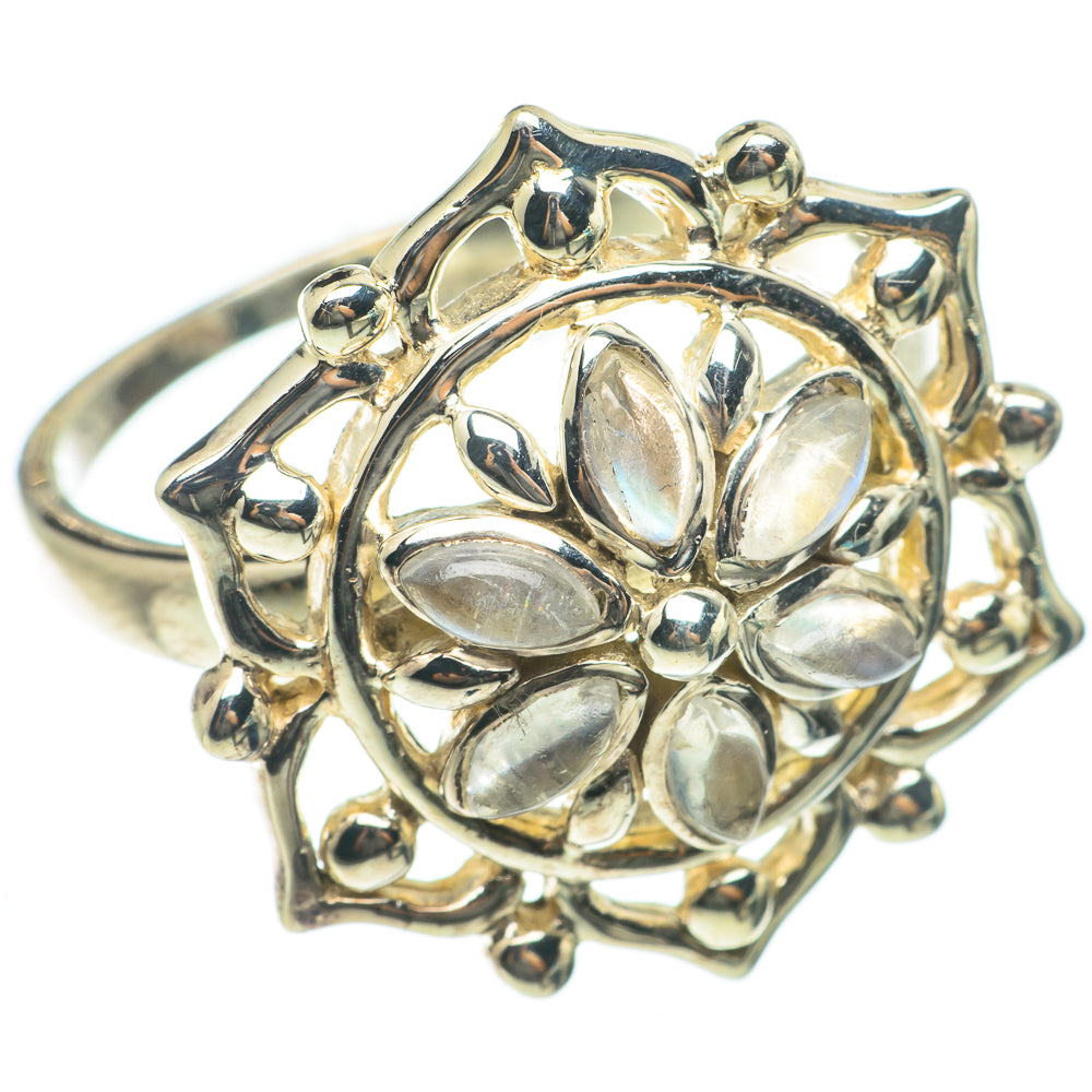 Rainbow Moonstone Rings handcrafted by Ana Silver Co - RING63688