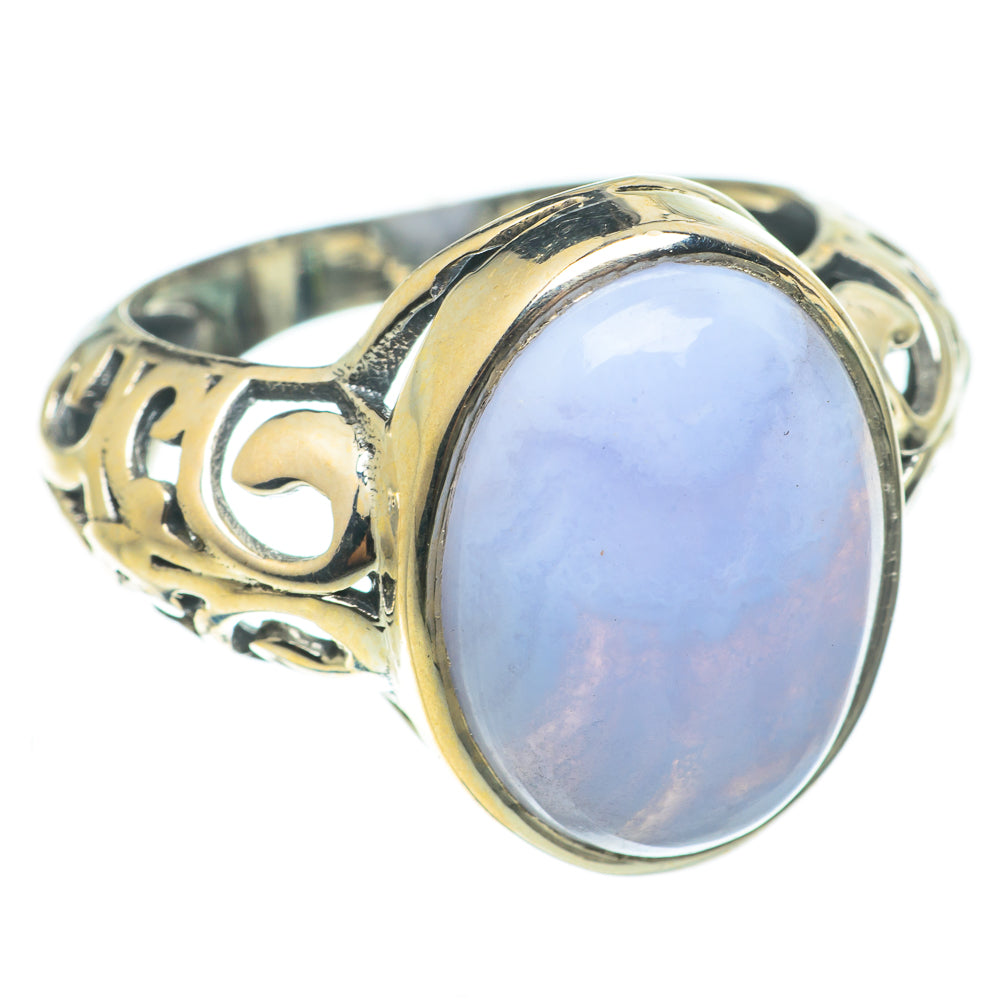 Blue Lace Agate Rings handcrafted by Ana Silver Co - RING63710