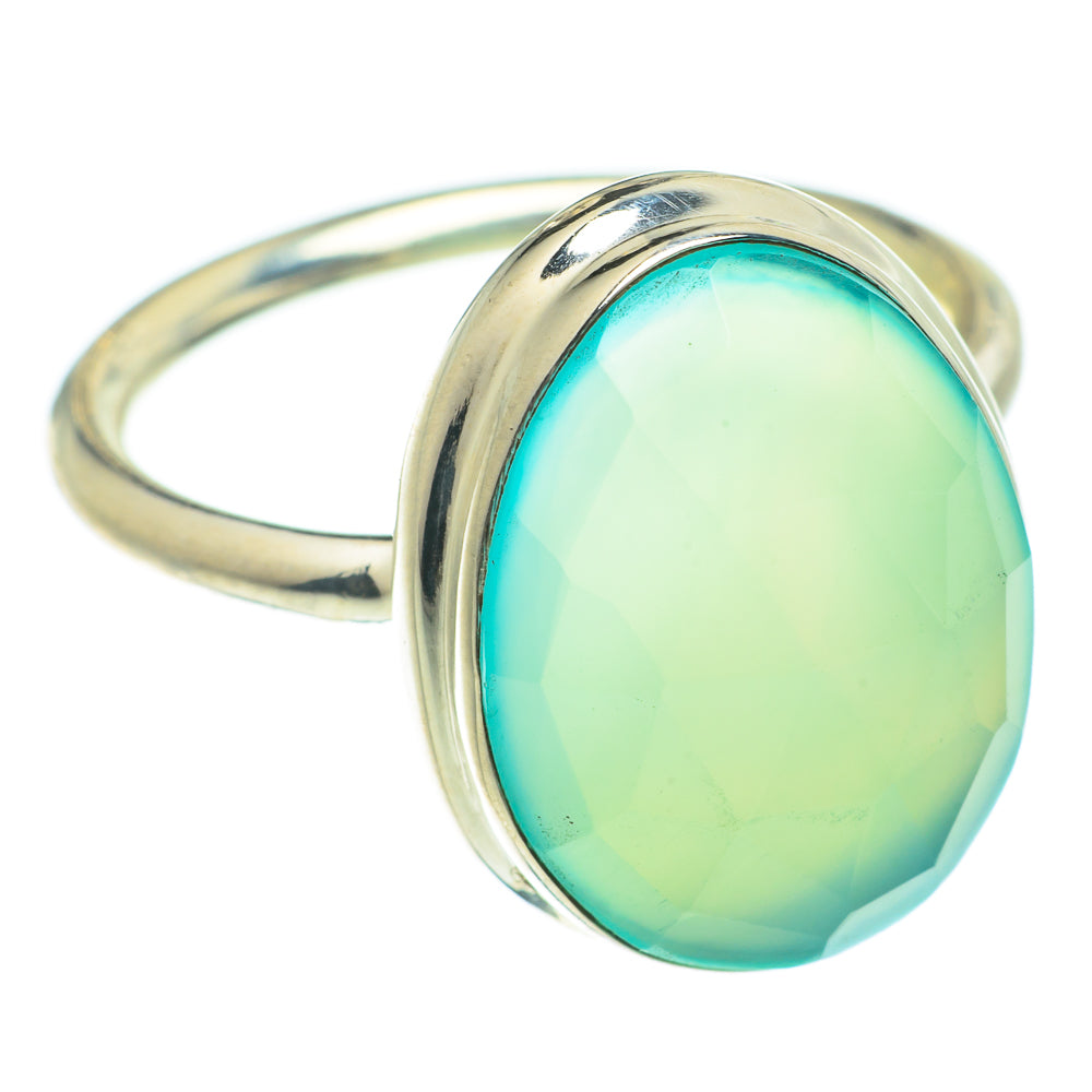 Aqua Chalcedony Rings handcrafted by Ana Silver Co - RING63737