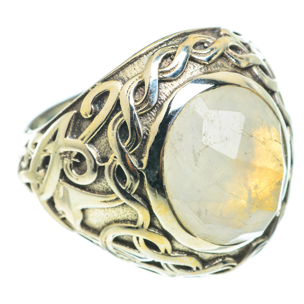 Rainbow Moonstone Rings handcrafted by Ana Silver Co - RING63770