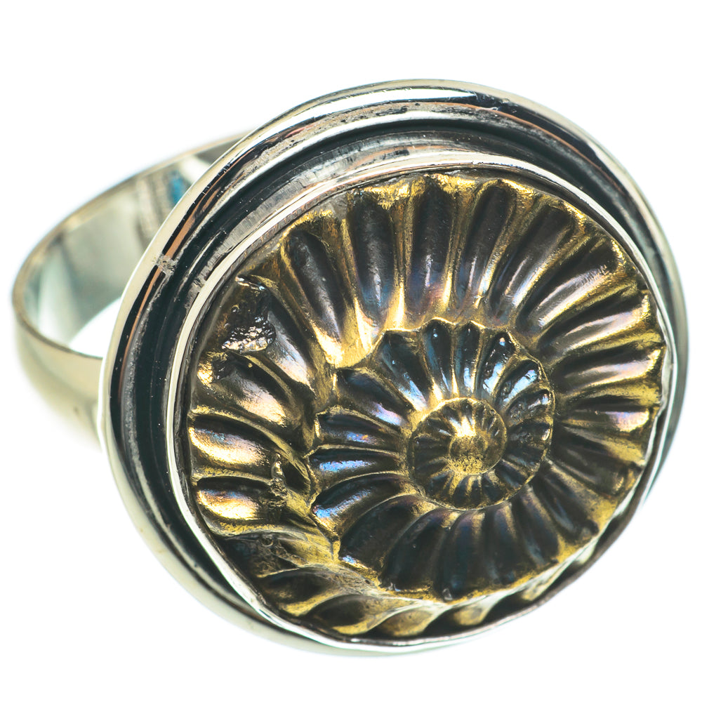Pyrite Fossil Rings handcrafted by Ana Silver Co - RING63794