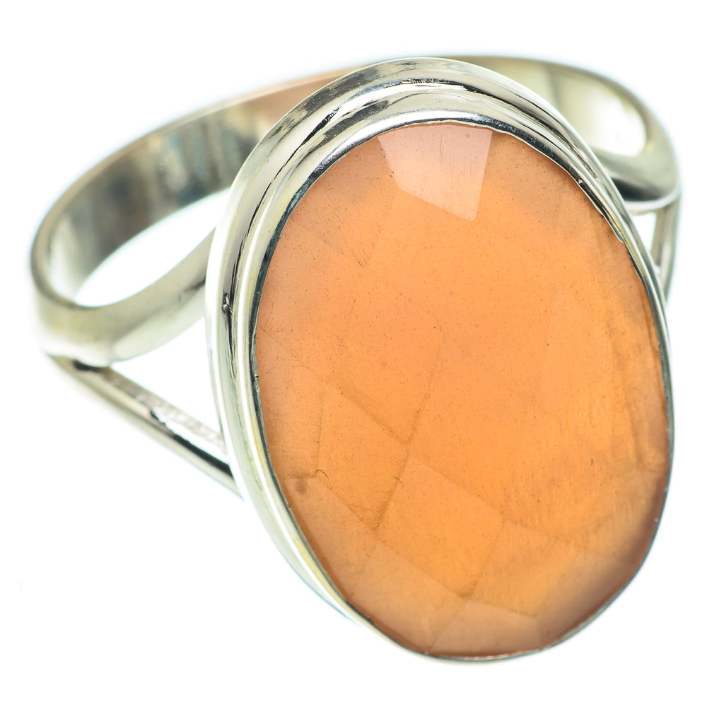 Peach Moonstone Rings handcrafted by Ana Silver Co - RING63889