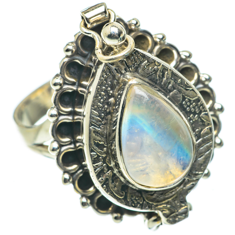 Rainbow Moonstone Rings handcrafted by Ana Silver Co - RING63964