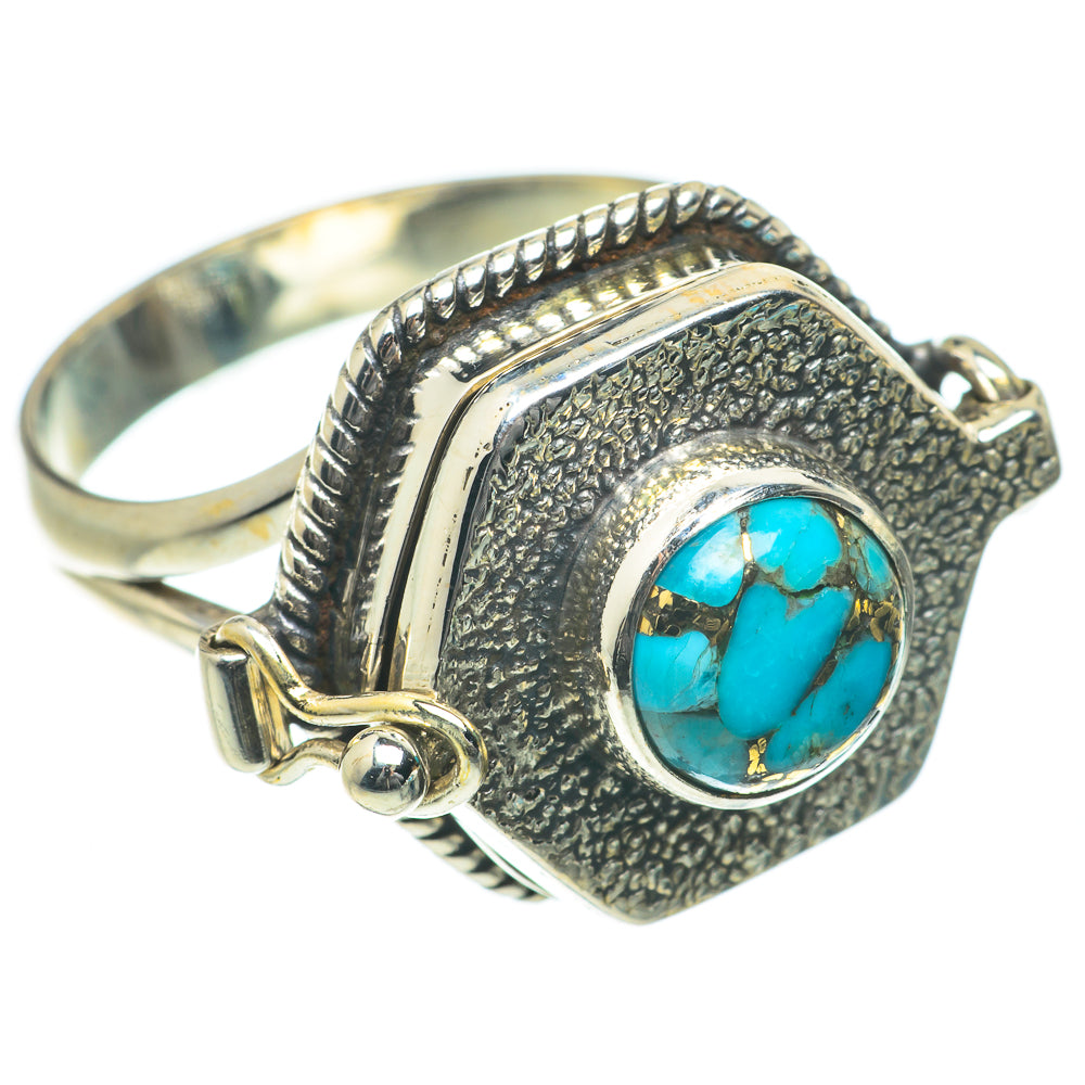 Blue Copper Composite Turquoise Rings handcrafted by Ana Silver Co - RING64034