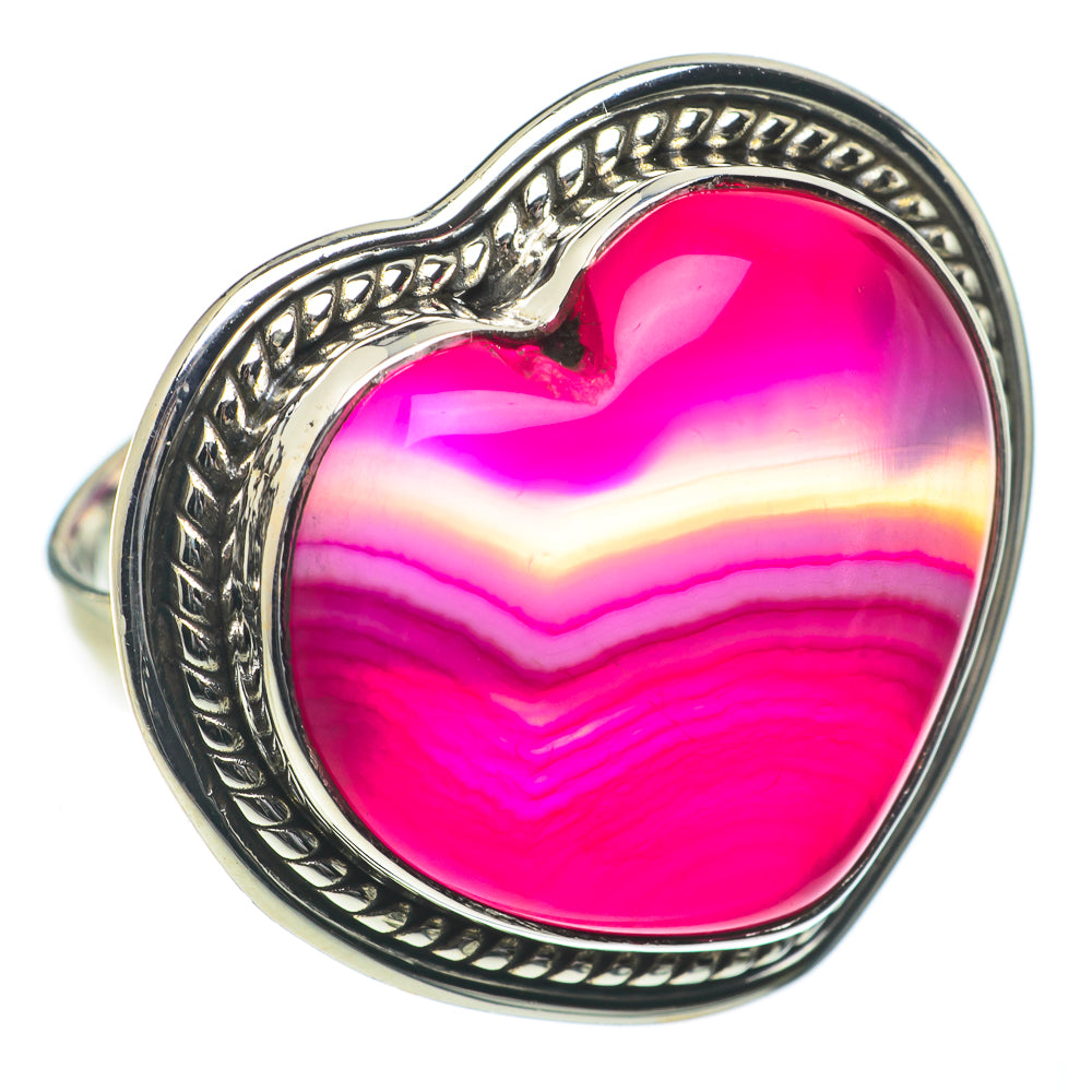 Pink Botswana Agate Rings handcrafted by Ana Silver Co - RING64142