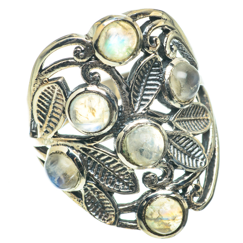 Rainbow Moonstone Rings handcrafted by Ana Silver Co - RING64177