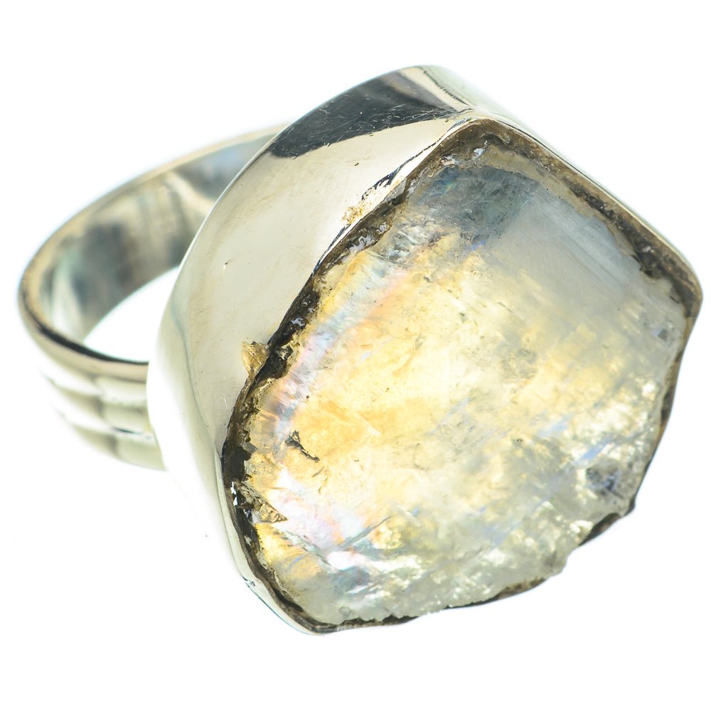 Rainbow Moonstone Rings handcrafted by Ana Silver Co - RING64178