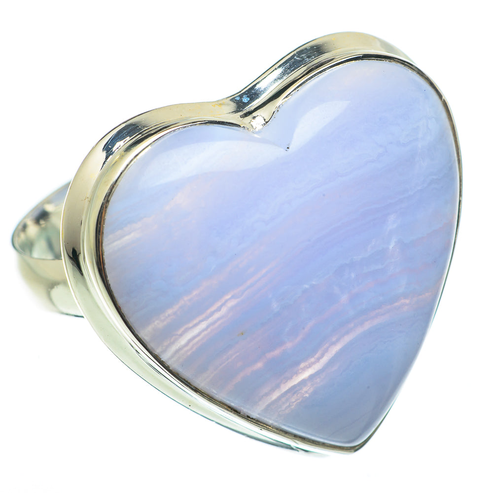 Blue Lace Agate Rings handcrafted by Ana Silver Co - RING64341