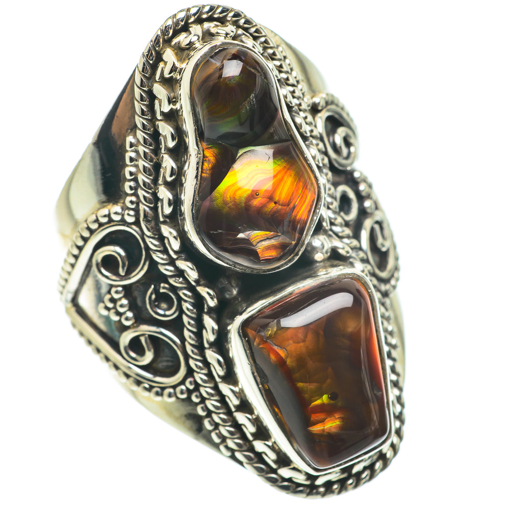 Mexican Fire Agate Rings handcrafted by Ana Silver Co - RING64357