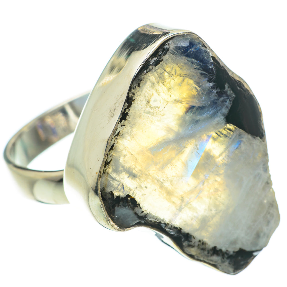 Rainbow Moonstone Rings handcrafted by Ana Silver Co - RING64490