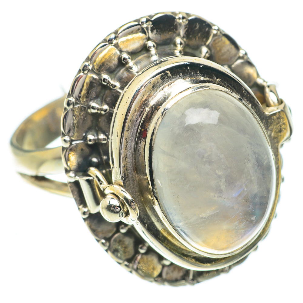 Rainbow Moonstone Rings handcrafted by Ana Silver Co - RING64511