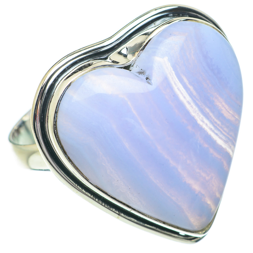 Blue Lace Agate Rings handcrafted by Ana Silver Co - RING64591