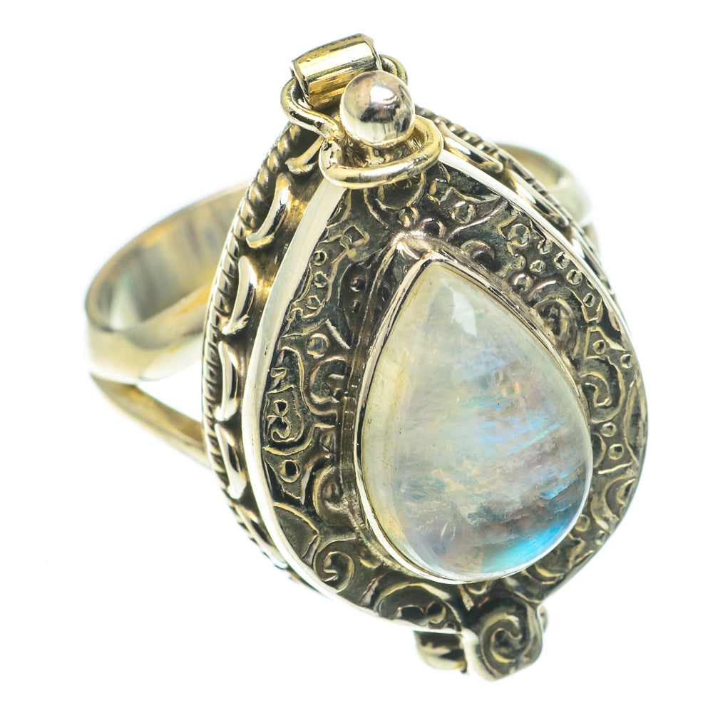 Rainbow Moonstone Rings handcrafted by Ana Silver Co - RING64777