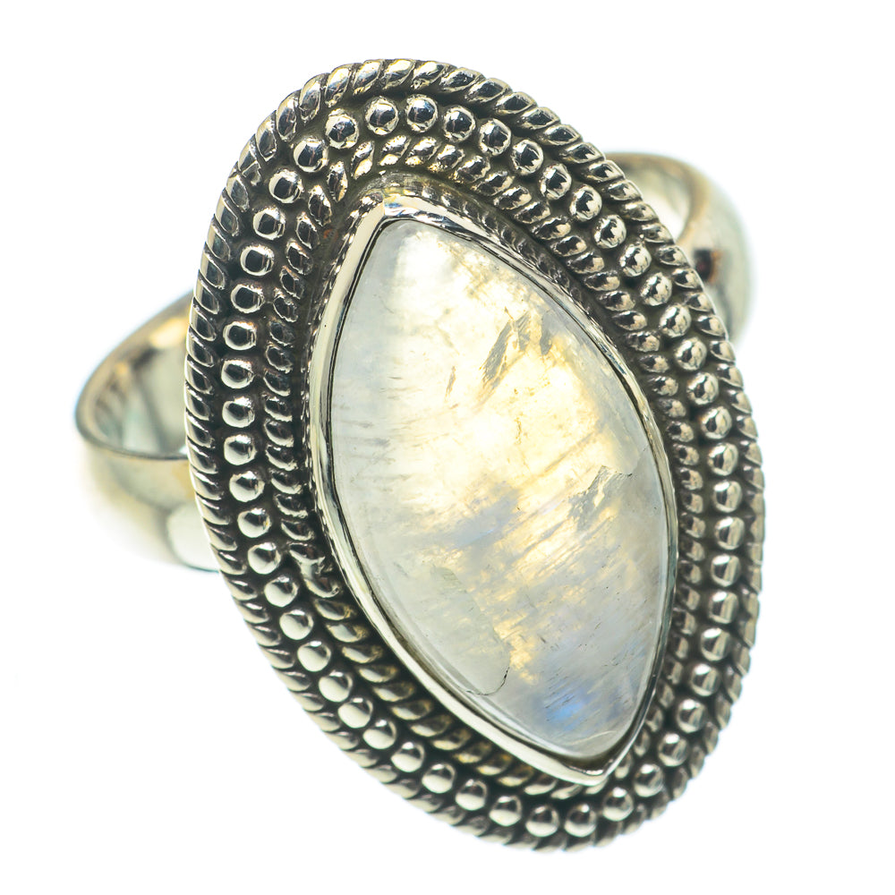Rainbow Moonstone Rings handcrafted by Ana Silver Co - RING64975