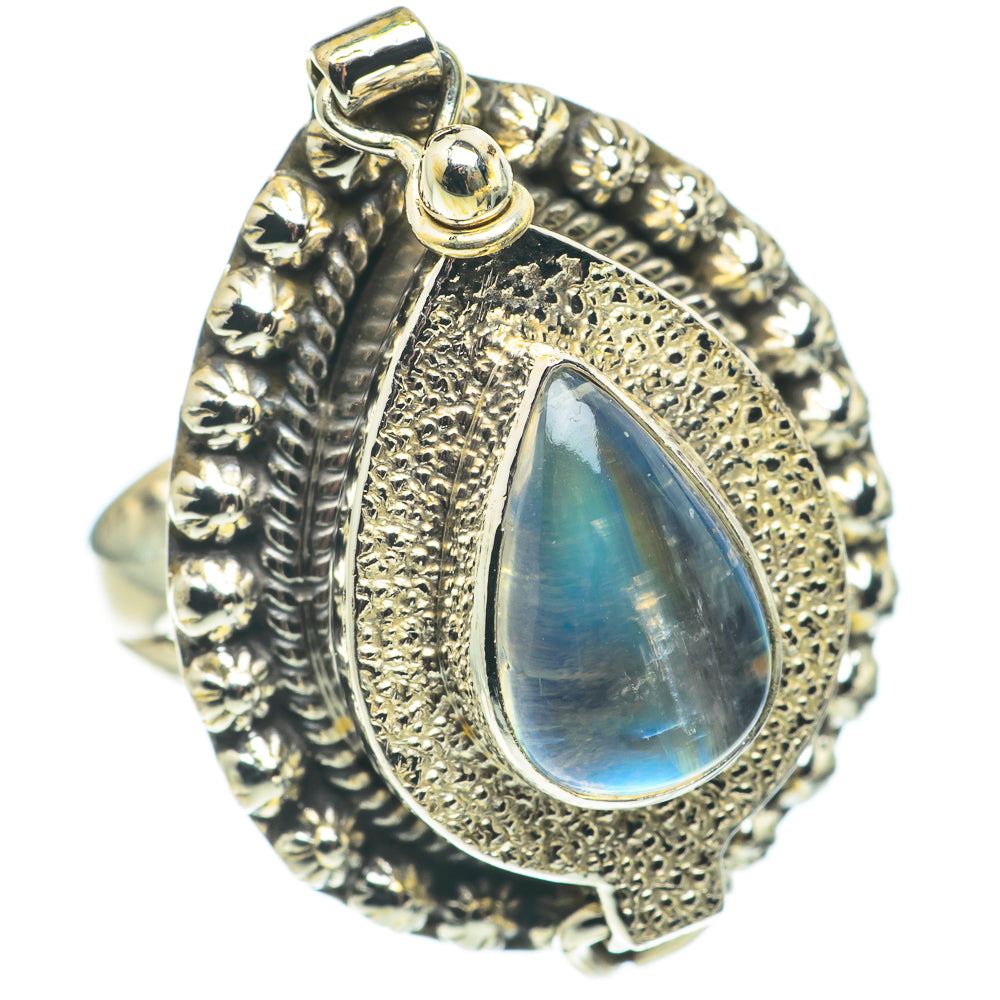 Rainbow Moonstone Rings handcrafted by Ana Silver Co - RING65140