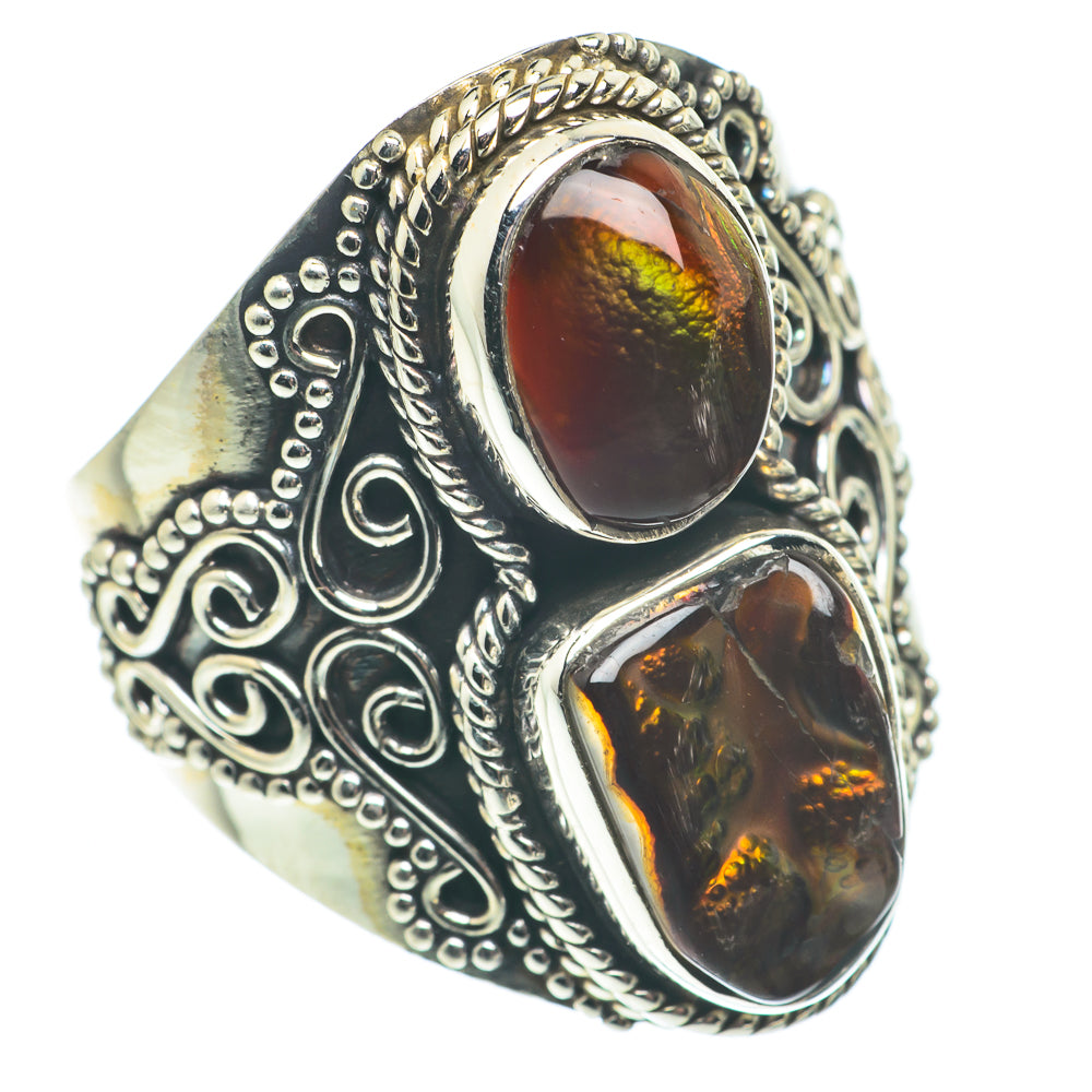 Mexican Fire Agate Rings handcrafted by Ana Silver Co - RING65148