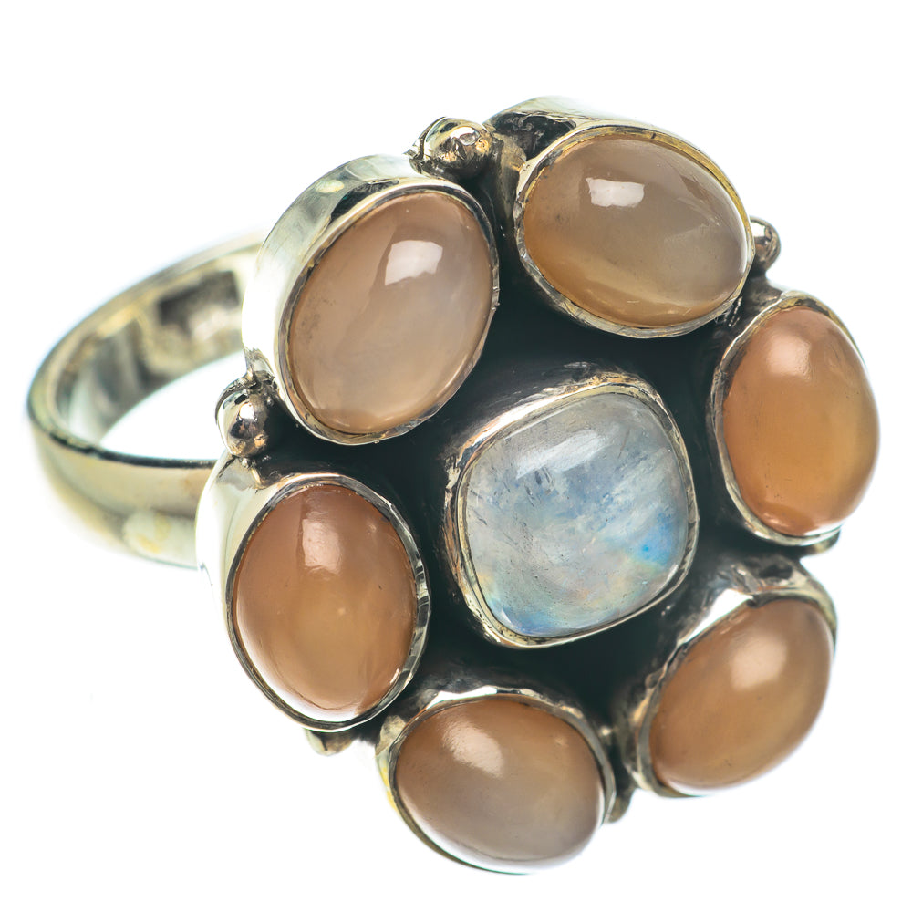 Rainbow Moonstone Rings handcrafted by Ana Silver Co - RING65270