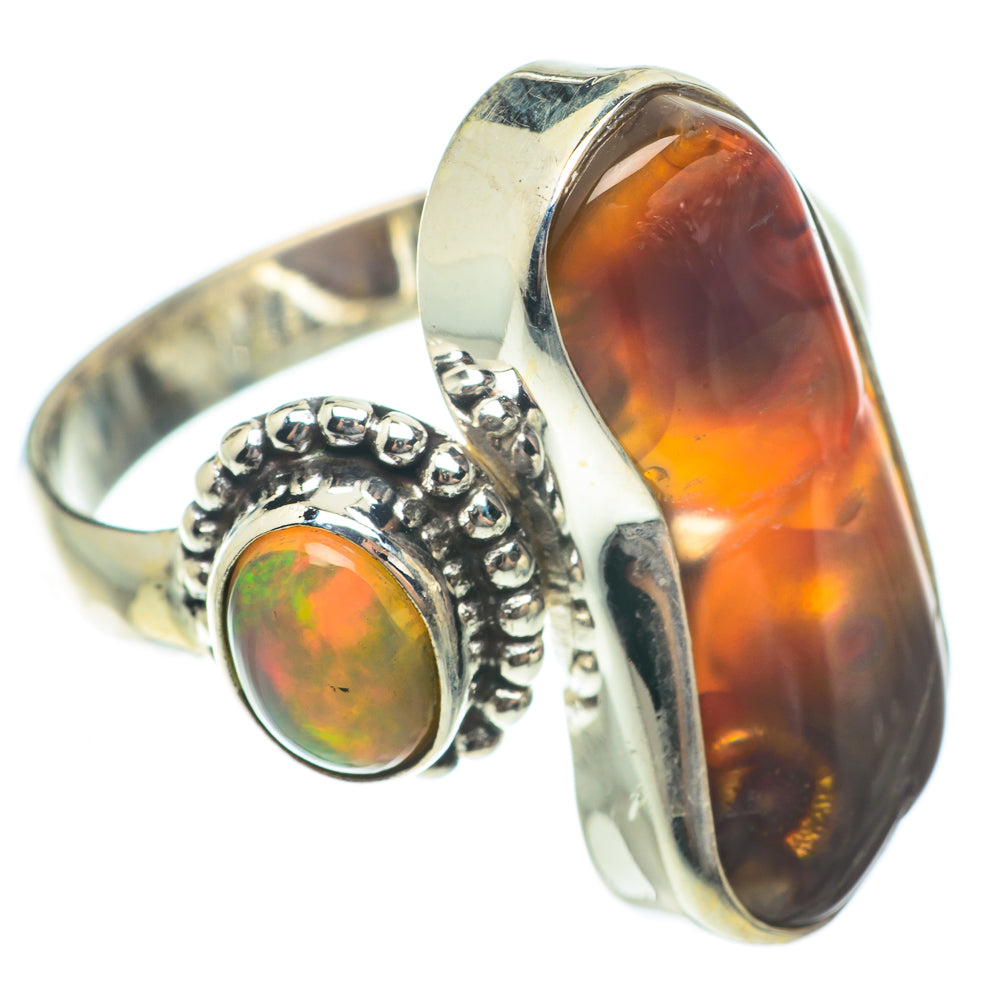 Mexican Fire Agate Rings handcrafted by Ana Silver Co - RING65280