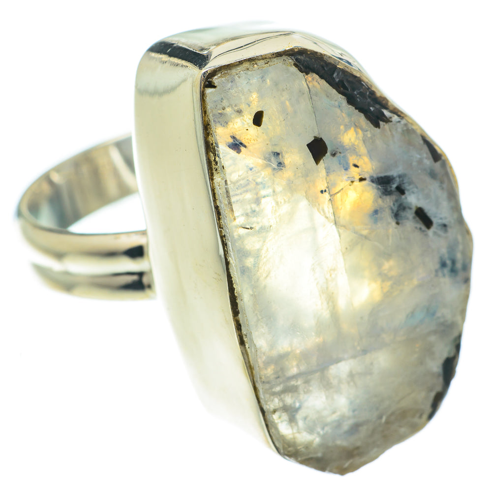 Rainbow Moonstone Rings handcrafted by Ana Silver Co - RING65301