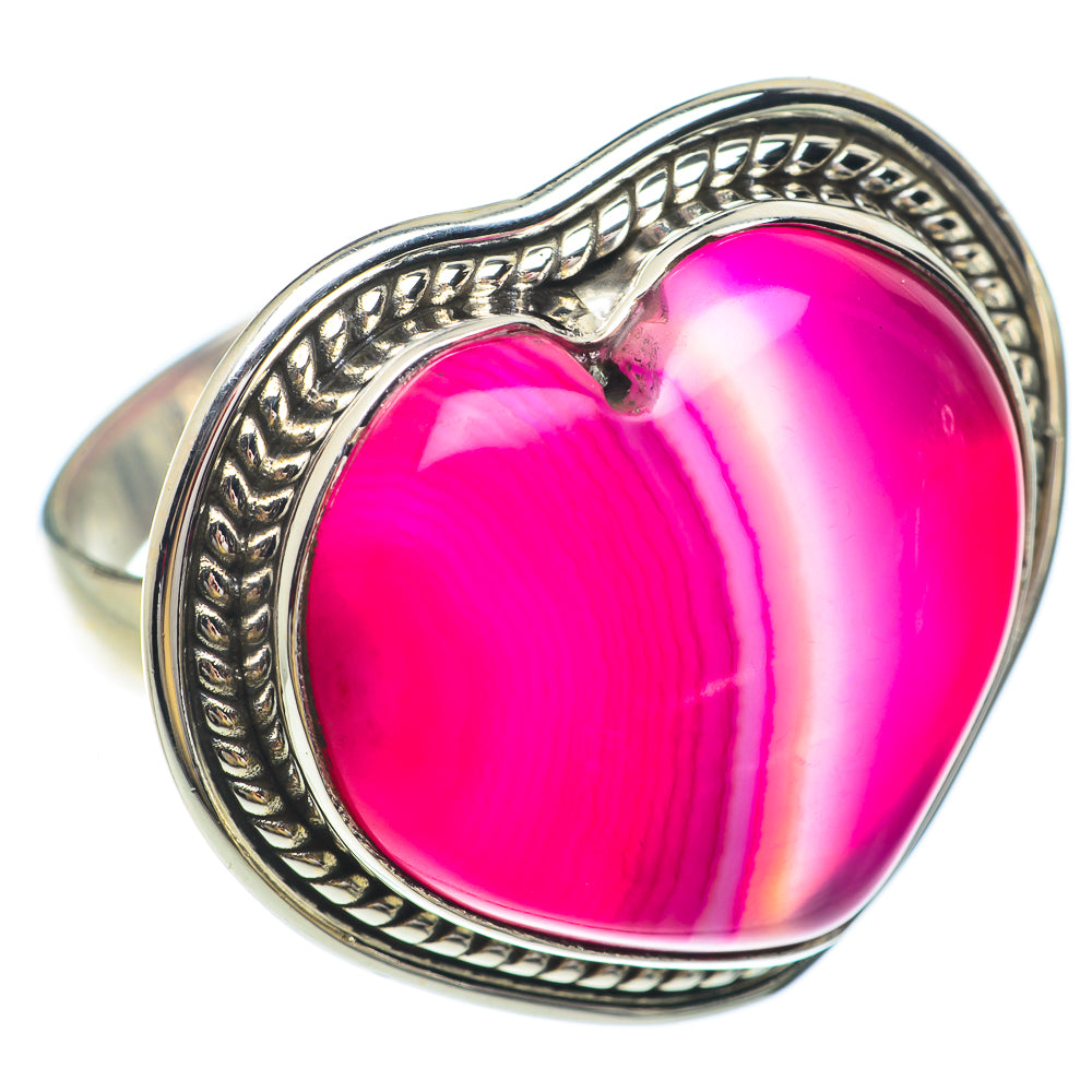 Pink Botswana Agate Rings handcrafted by Ana Silver Co - RING65416