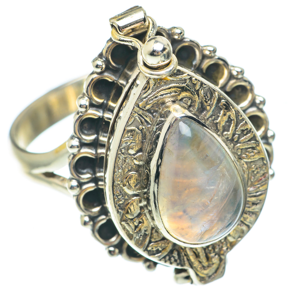 Rainbow Moonstone Rings handcrafted by Ana Silver Co - RING65425