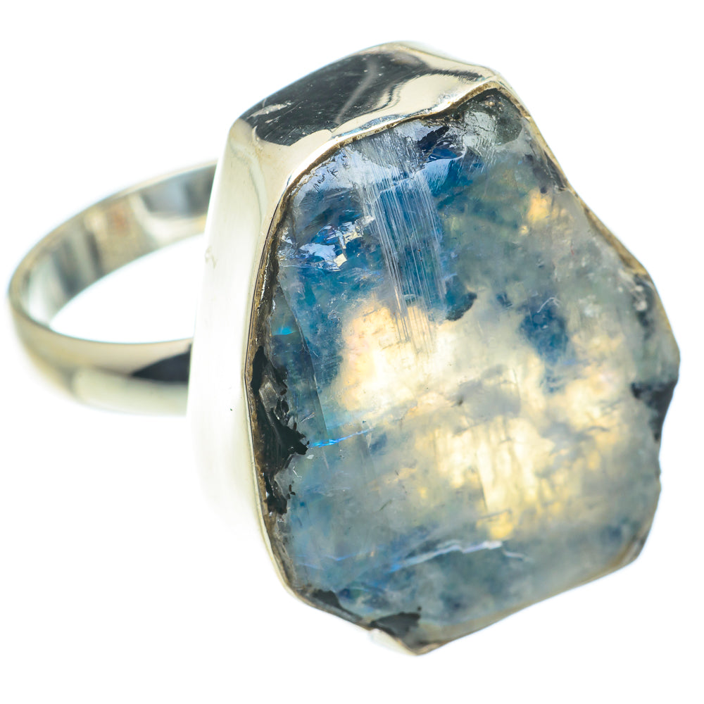 Rainbow Moonstone Rings handcrafted by Ana Silver Co - RING65615