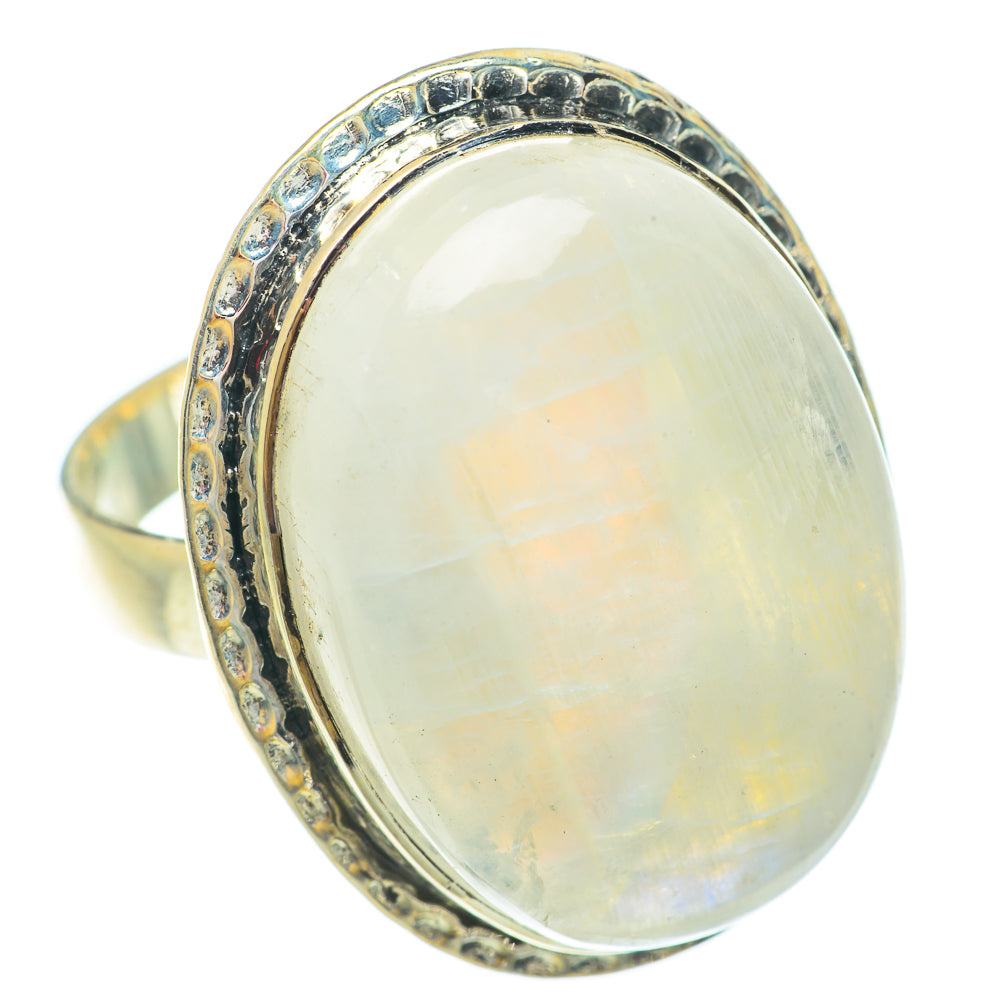 Rainbow Moonstone Rings handcrafted by Ana Silver Co - RING65617