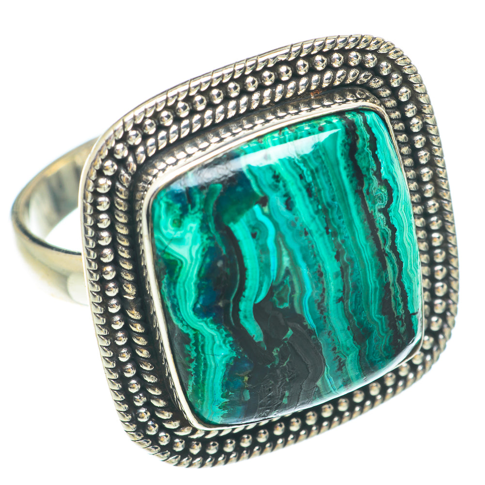 Malachite In Chrysocolla Rings handcrafted by Ana Silver Co - RING65653