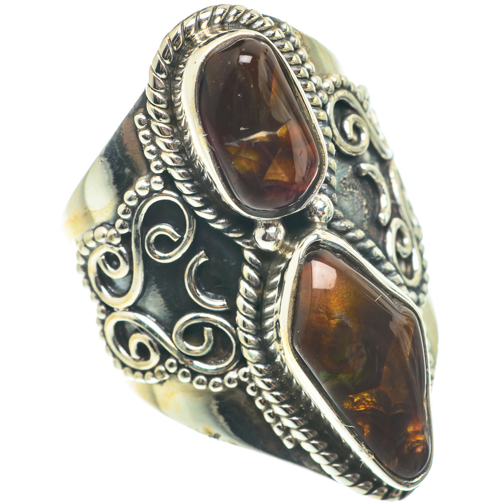 Mexican Fire Agate Rings handcrafted by Ana Silver Co - RING66148
