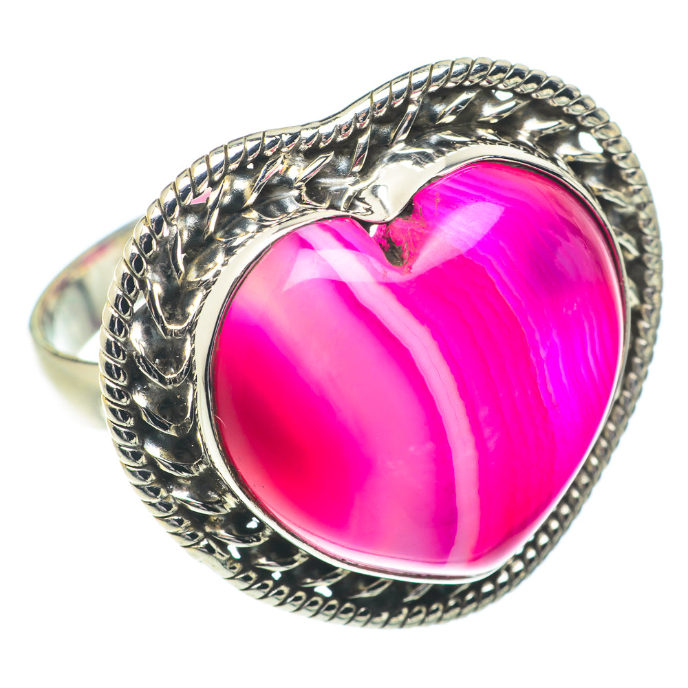 Pink Botswana Agate Rings handcrafted by Ana Silver Co - RING66325