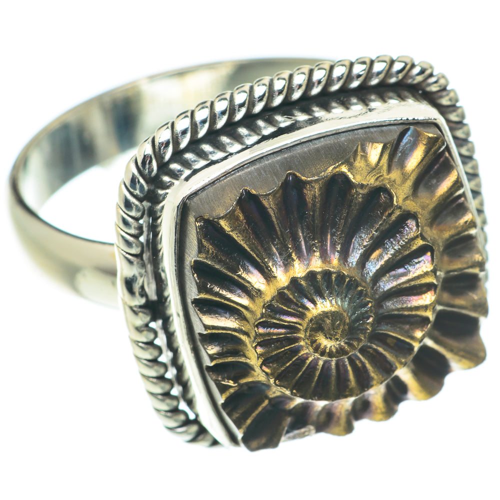Pyrite Fossil Rings handcrafted by Ana Silver Co - RING66327