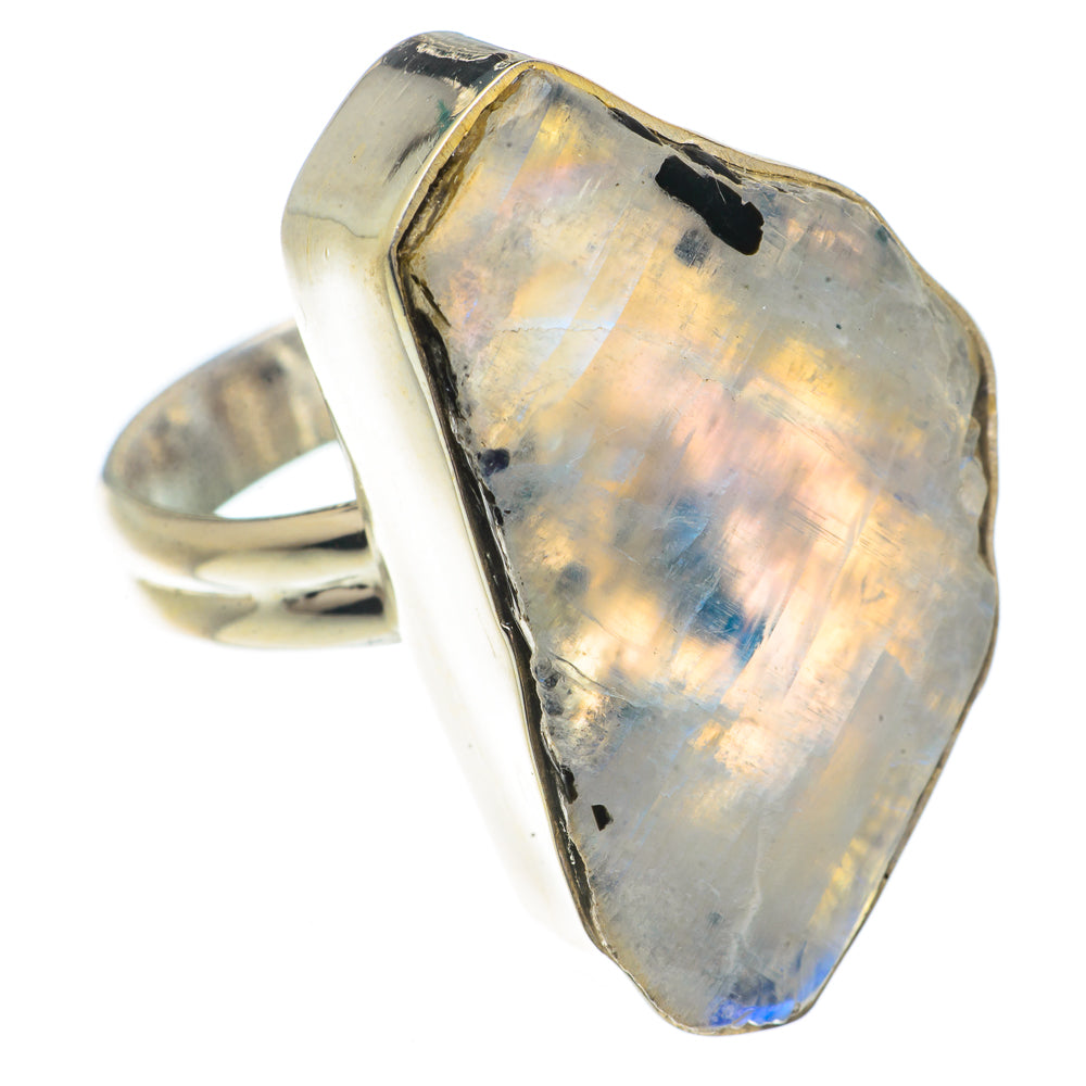 Rainbow Moonstone Rings handcrafted by Ana Silver Co - RING66391