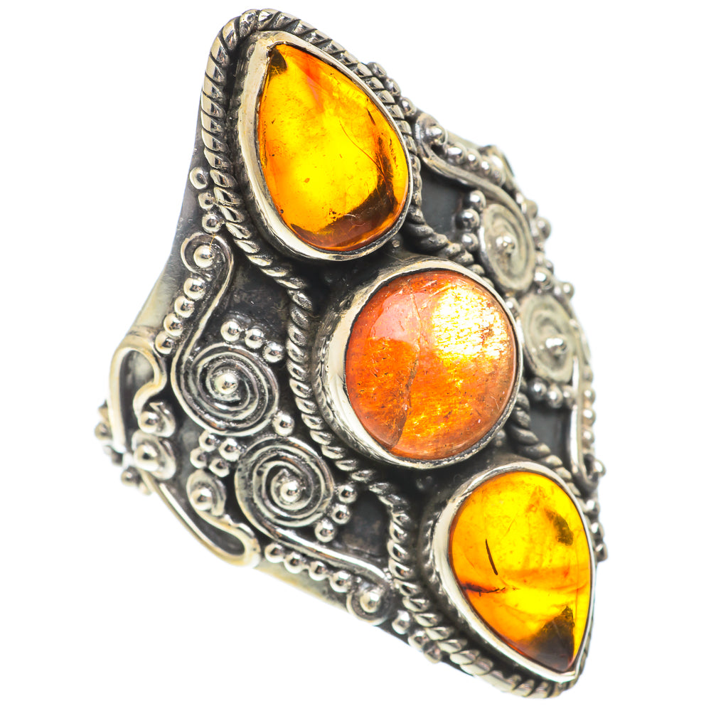 Sunstone, Baltic Amber Rings handcrafted by Ana Silver Co - RING66436