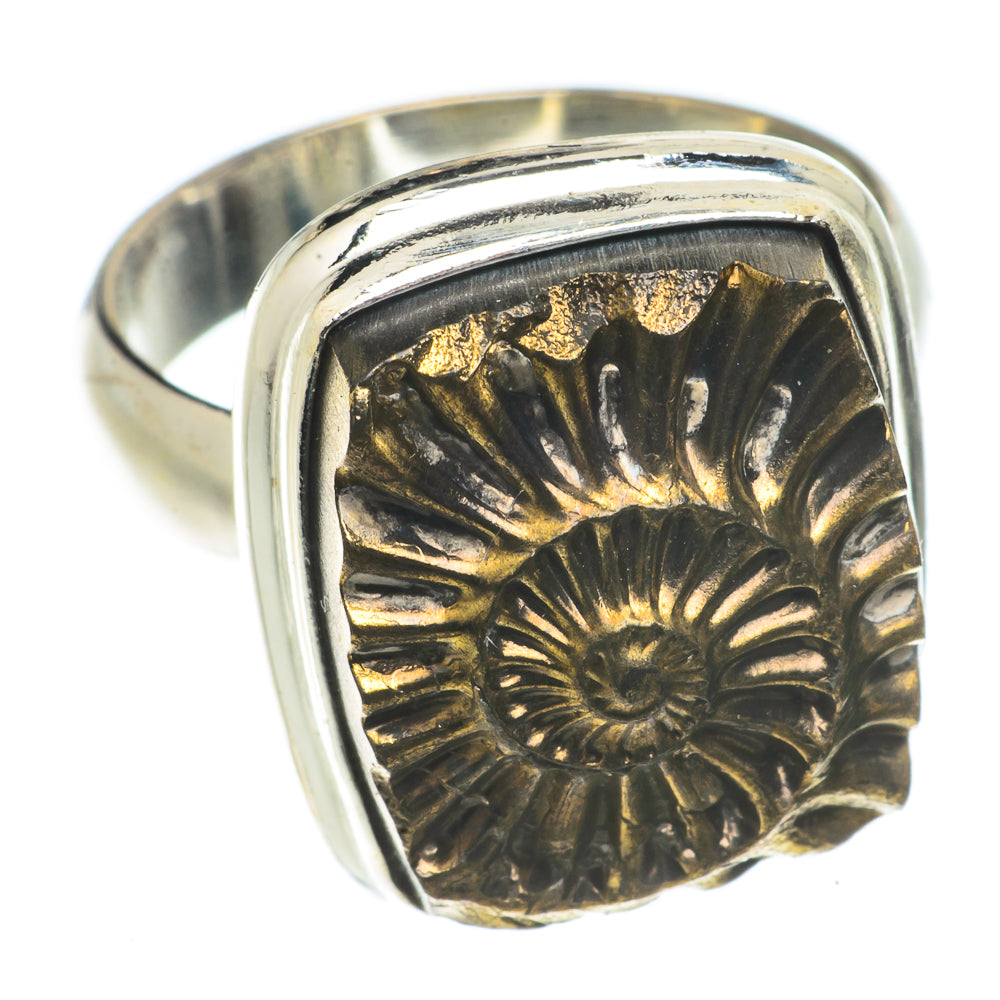 Pyrite Fossil Rings handcrafted by Ana Silver Co - RING66655