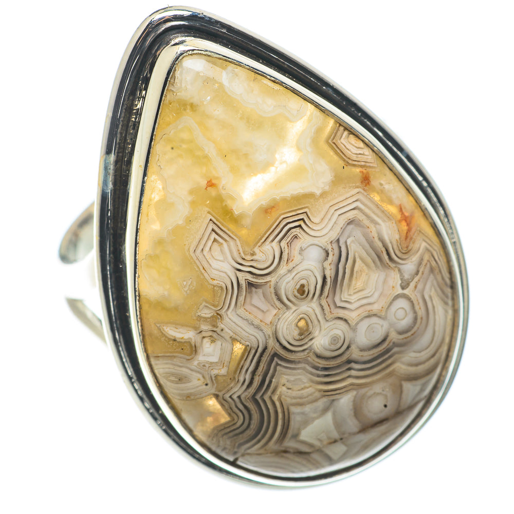 Laguna Lace Agate Rings handcrafted by Ana Silver Co - RING66723