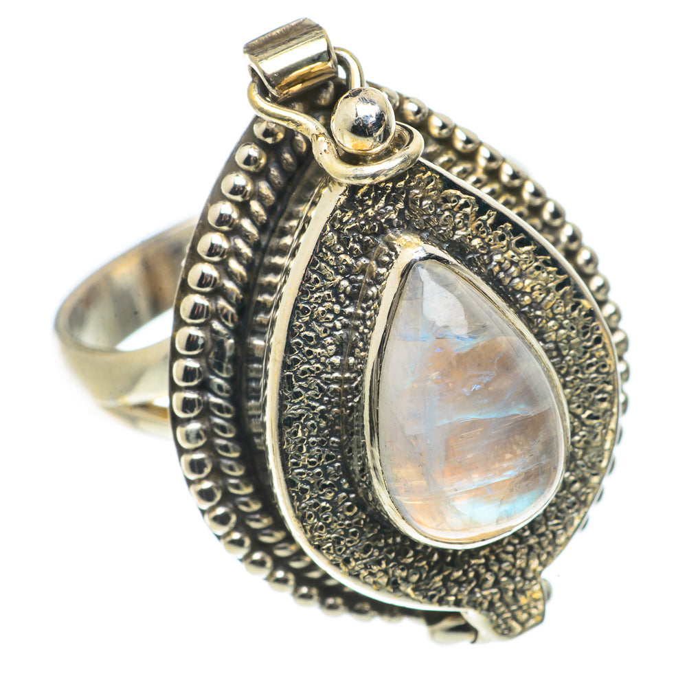 Rainbow Moonstone Rings handcrafted by Ana Silver Co - RING66745