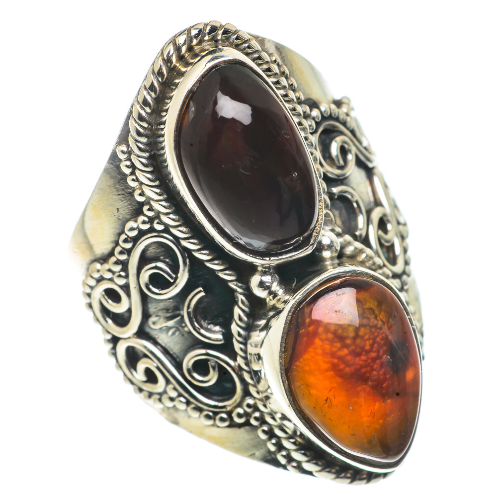 Mexican Fire Agate Rings handcrafted by Ana Silver Co - RING66821