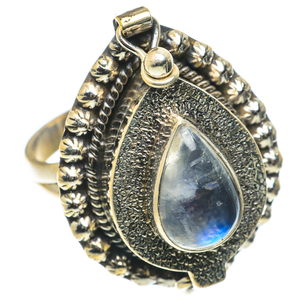 Rainbow Moonstone Rings handcrafted by Ana Silver Co - RING66840