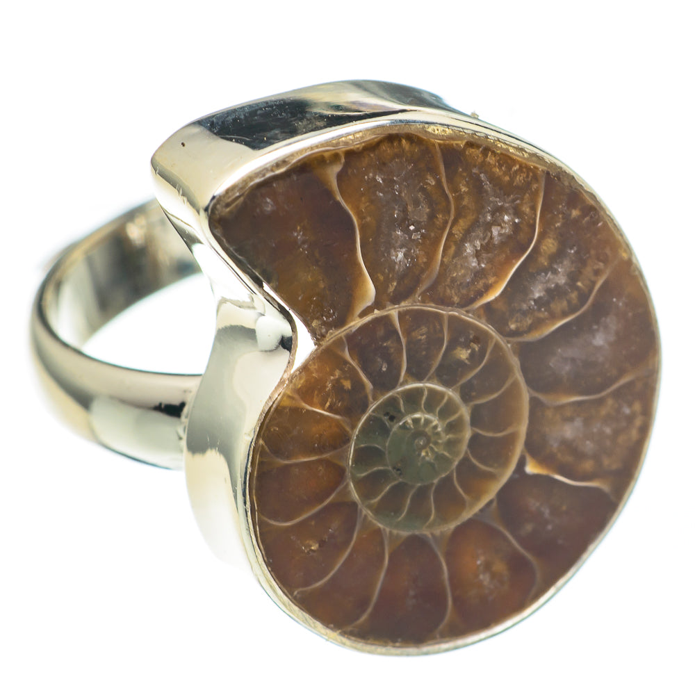 Ammonite Fossil Rings handcrafted by Ana Silver Co - RING66895