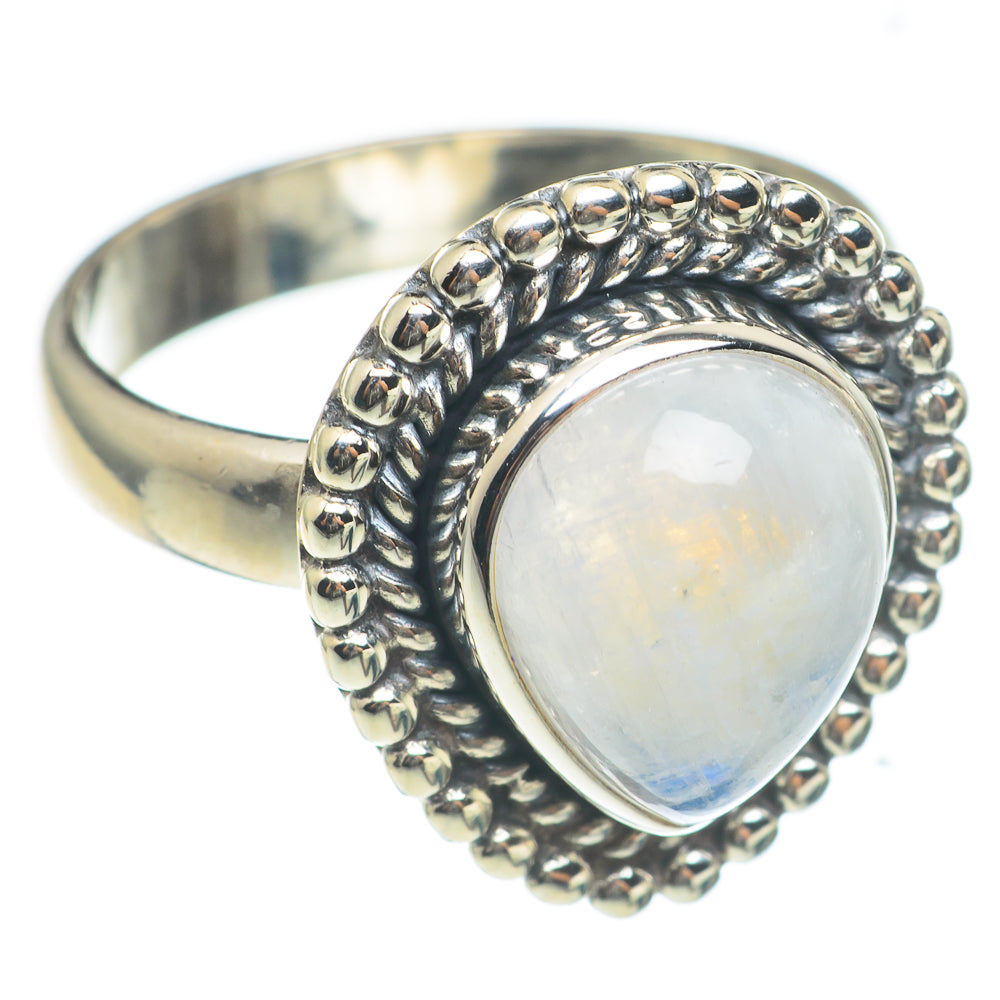 Rainbow Moonstone Rings handcrafted by Ana Silver Co - RING66909