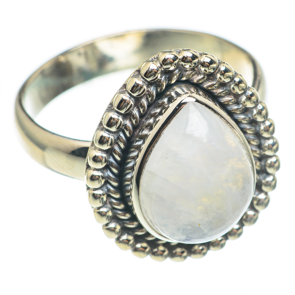 Rainbow Moonstone Rings handcrafted by Ana Silver Co - RING67061