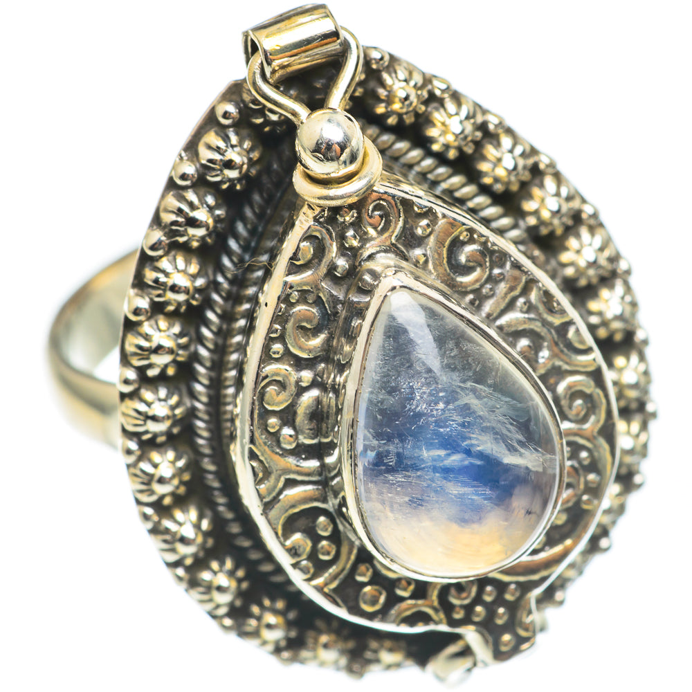 Rainbow Moonstone Rings handcrafted by Ana Silver Co - RING67131