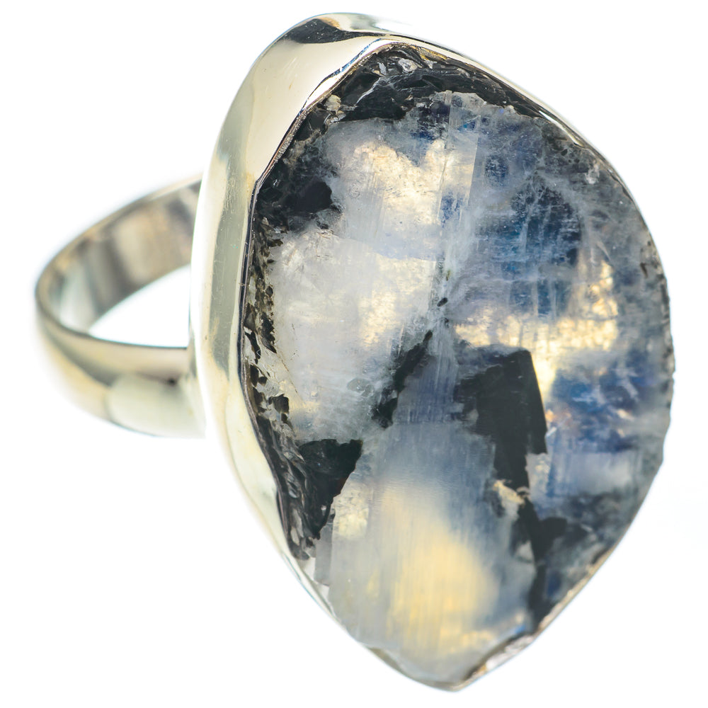 Rainbow Moonstone Rings handcrafted by Ana Silver Co - RING67187