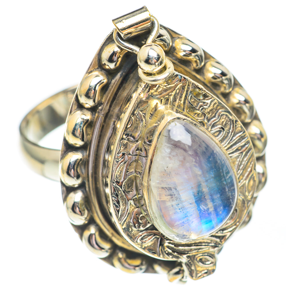 Rainbow Moonstone Rings handcrafted by Ana Silver Co - RING67426