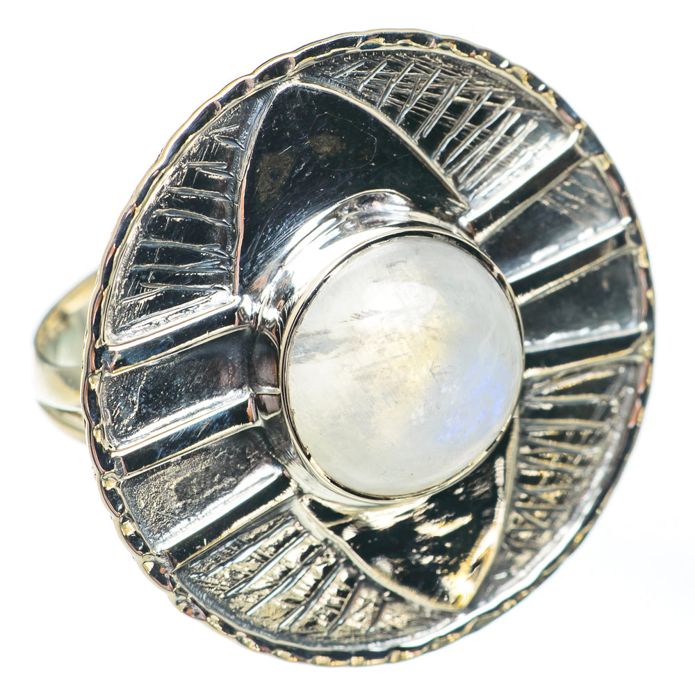 Rainbow Moonstone Rings handcrafted by Ana Silver Co - RING67431