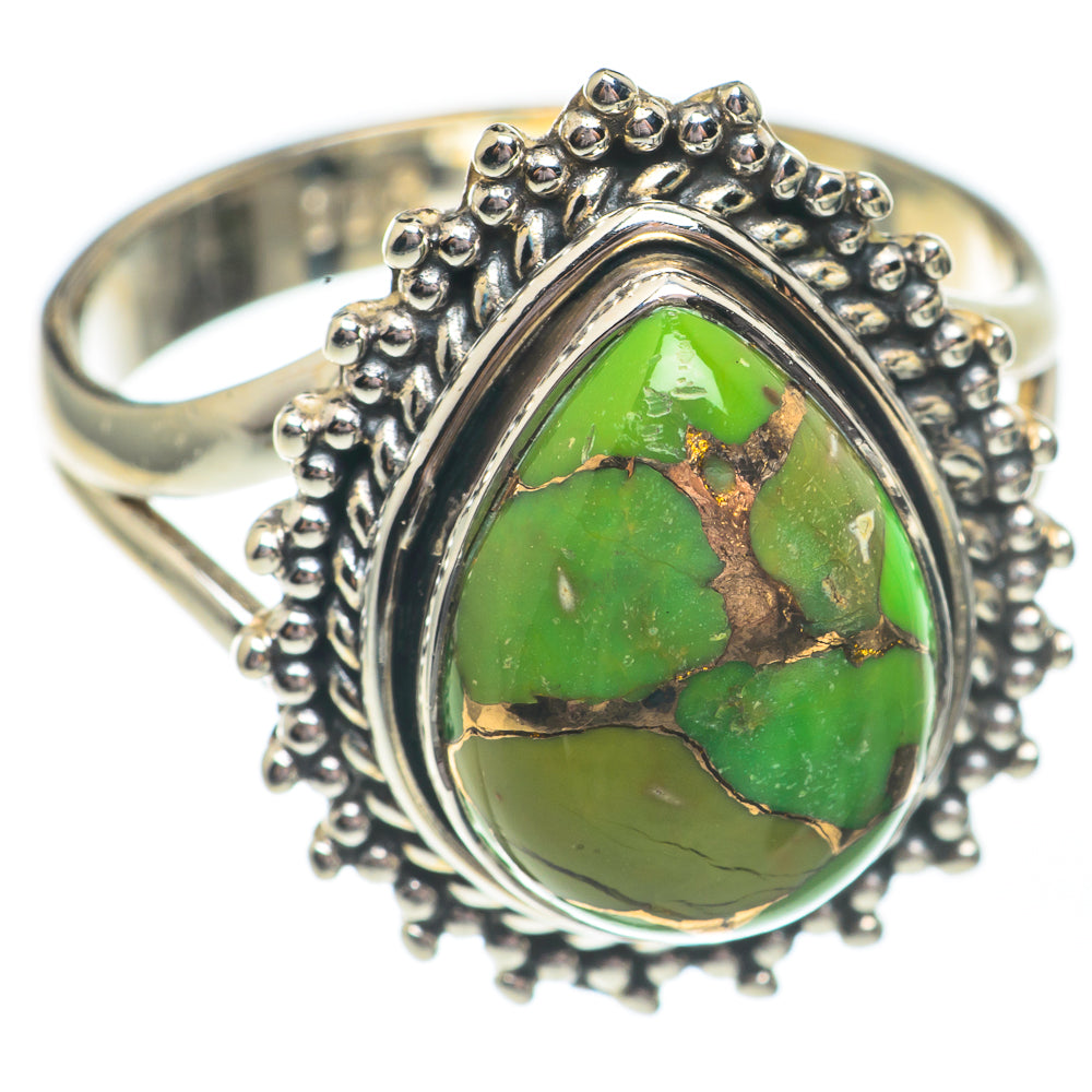 Green Copper Composite Turquoise Rings handcrafted by Ana Silver Co - RING67773